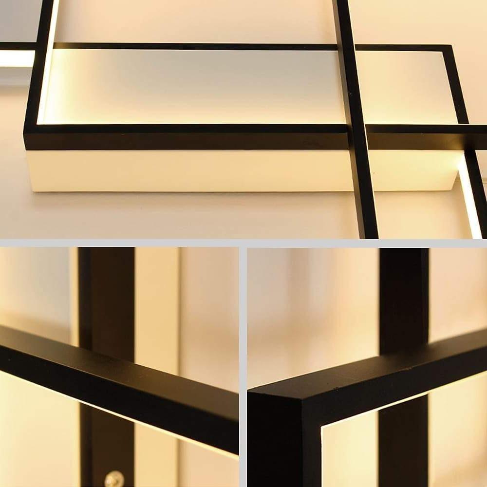 Rectangular Hybrid Modern Flush Mount Ceiling Light With 1 Central LED Light-Lighom