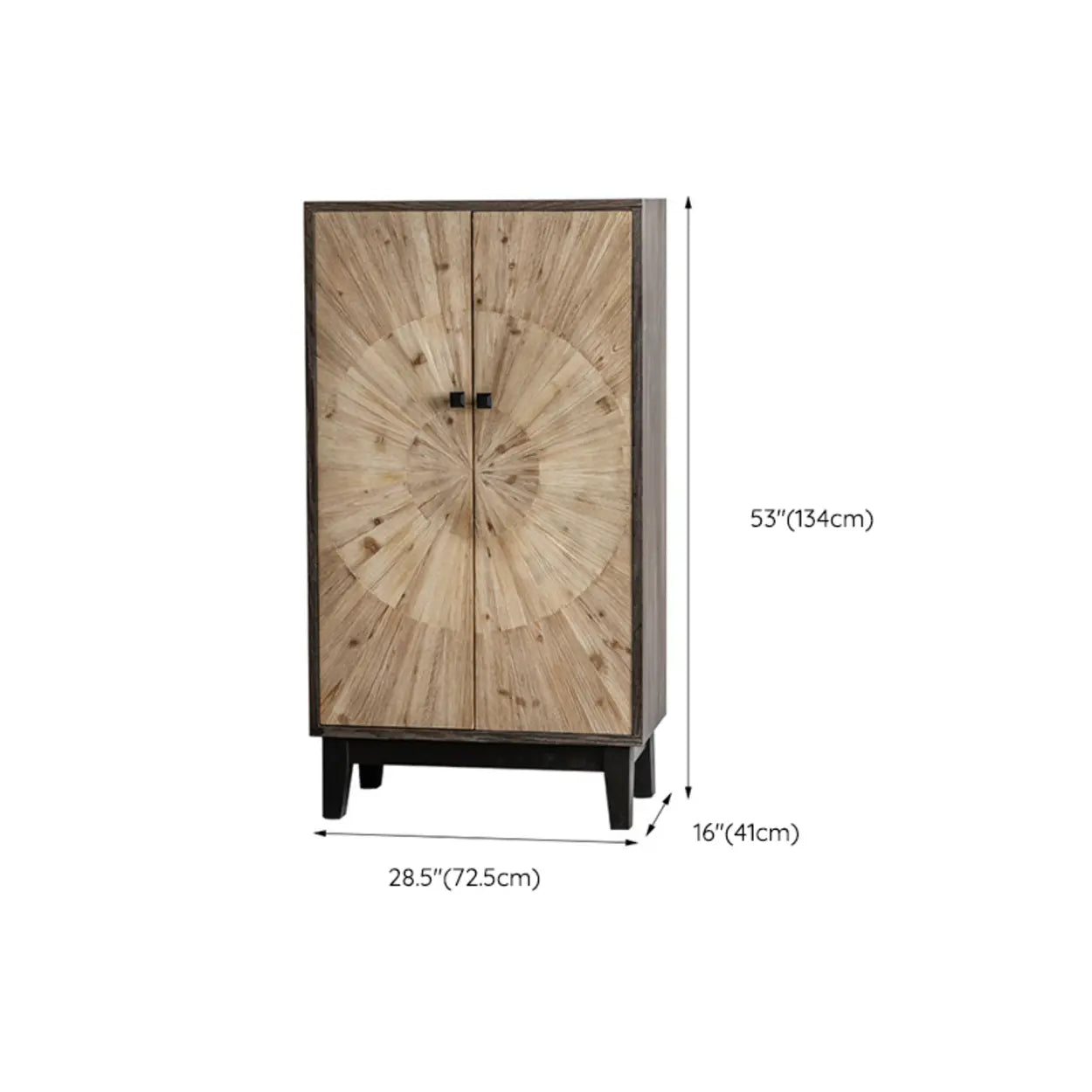 Natural Wood Black-Base Horizontal Chest