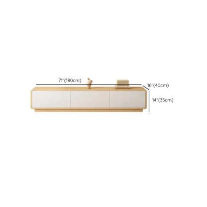 Natural Wood Rectangle TV Stand with Drawers