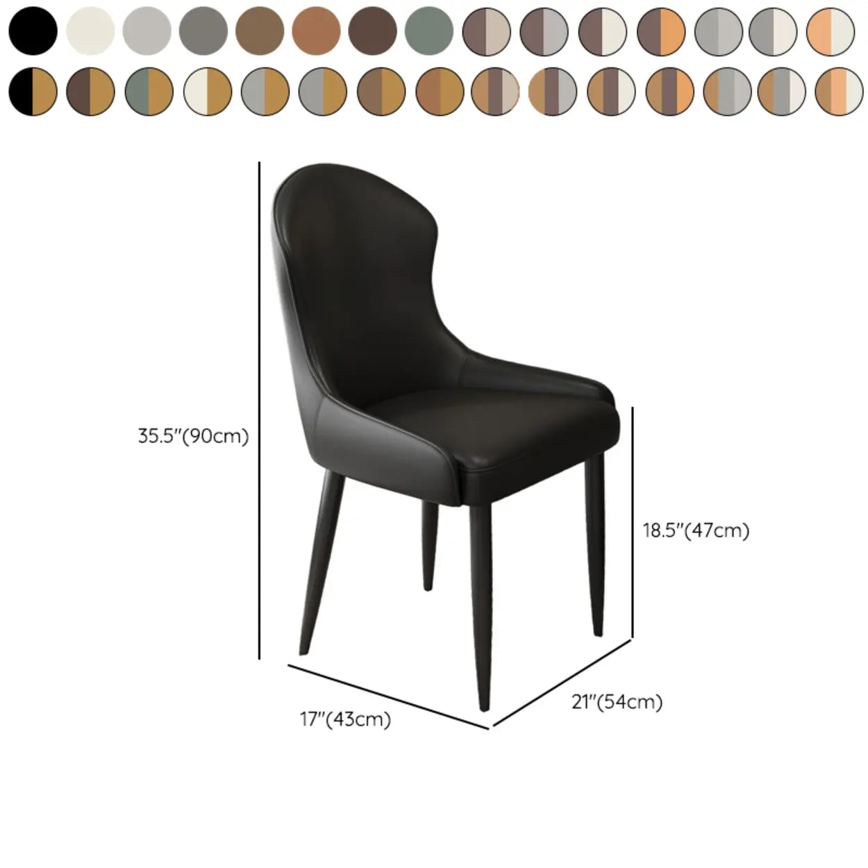 Minimalist Leather Upholstered Dining Chairs