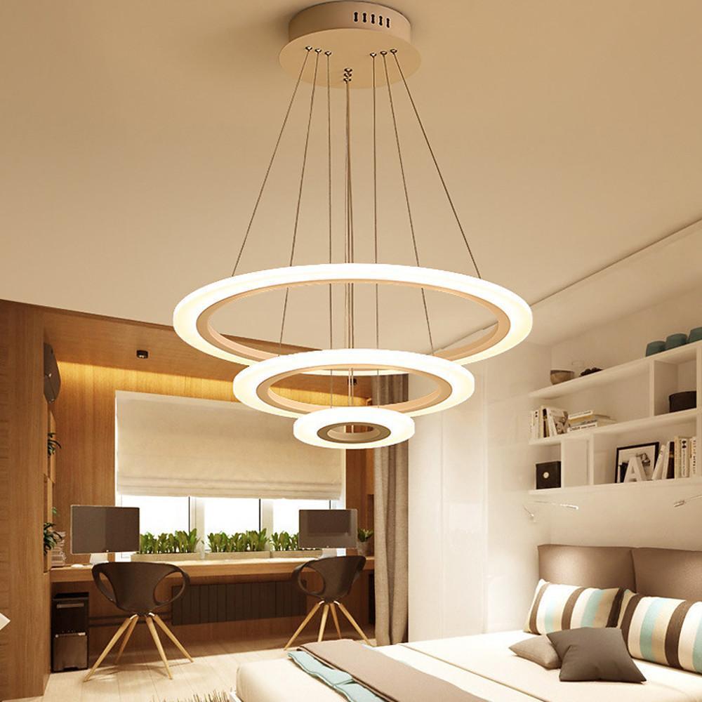 Adjustable 3 Circles LED Modern Pendant Lighting Chandelier-Lighom