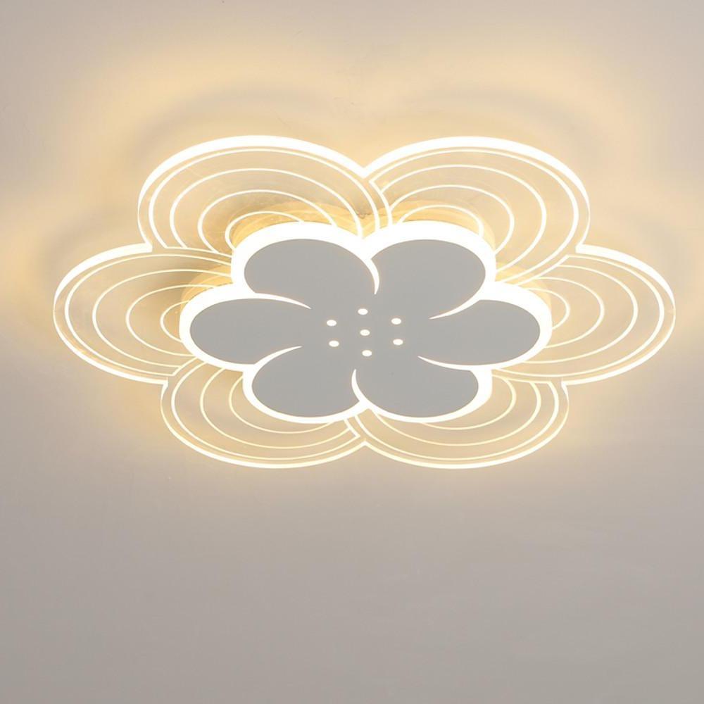 Flower Shapes Dimmable LED White Modern Ceiling Lights Flush Mount Lighting-Lighom
