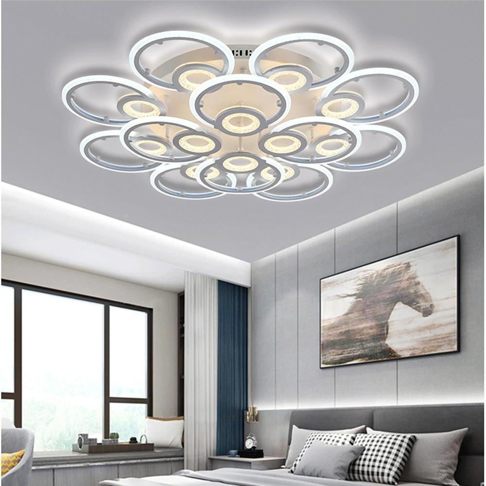 Ring Display Metal Geometric LED Bedroom Flush Mount Light