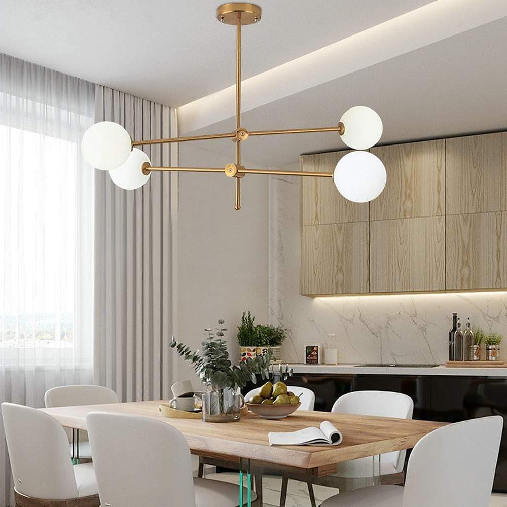 Geometrical Sputnik Chandelier Gold Master Bedroom Chandelier-Lighom