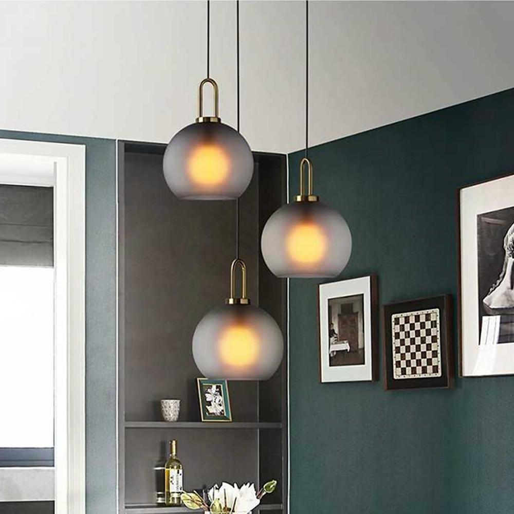 Nordic Style Modern Metal Glass Globe Island Design Industrial Pendant Lighting Ceiling Light-Lighom