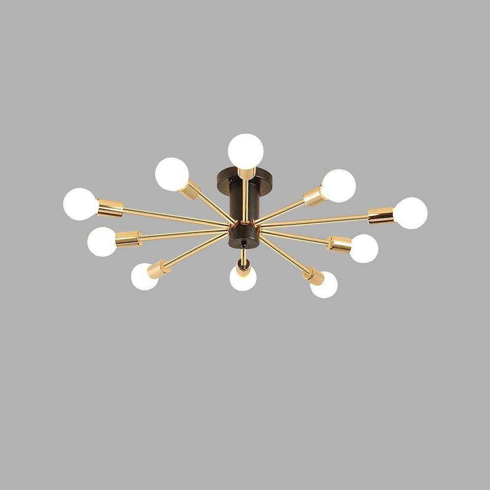 Industrial Sputnik Chandelier Geometric Gold Chandelier for Living Room-Lighom