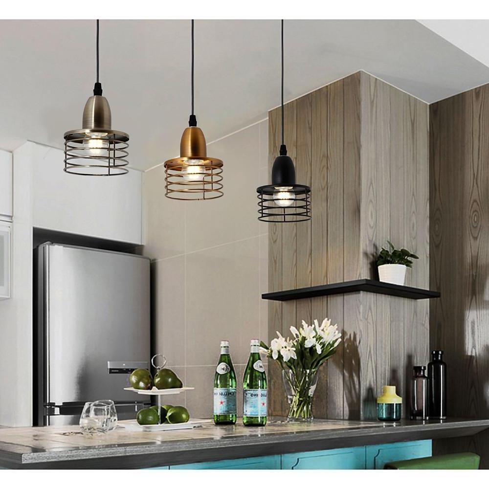 Spring Lampshade Island Kitchen Pendant Lighting Vintage Country Pendant Lighting-Lighom