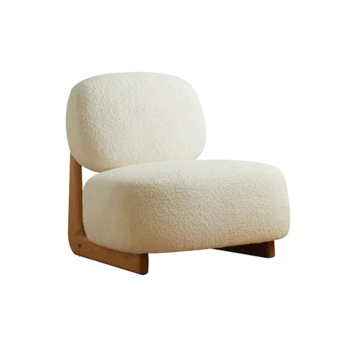 Alpaca Wool Biscuit Back Cherry Wood Sled Side Chair