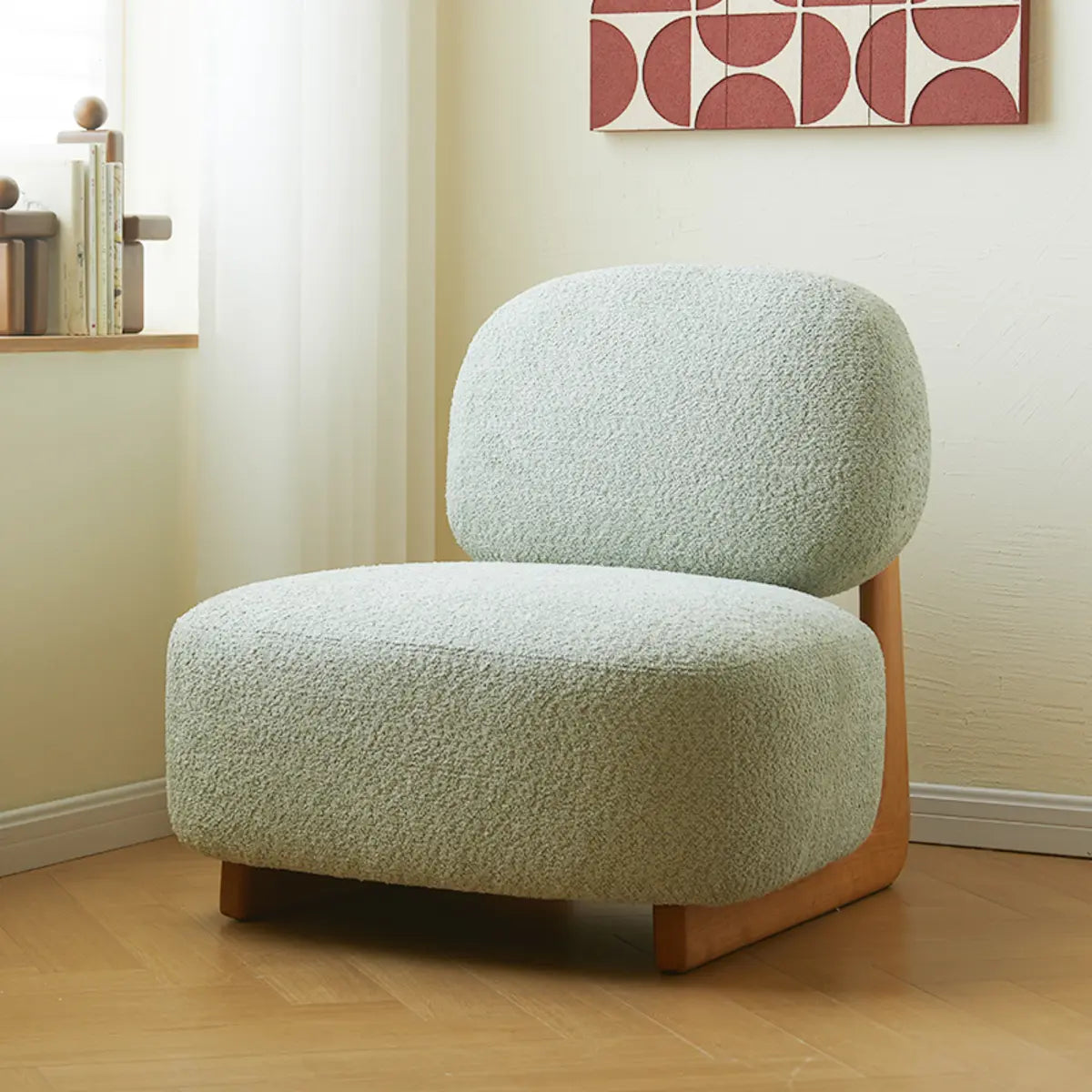 Alpaca Wool Biscuit Back Cherry Wood Sled Side Chair — Black / Yellow / Alpaca Wool
