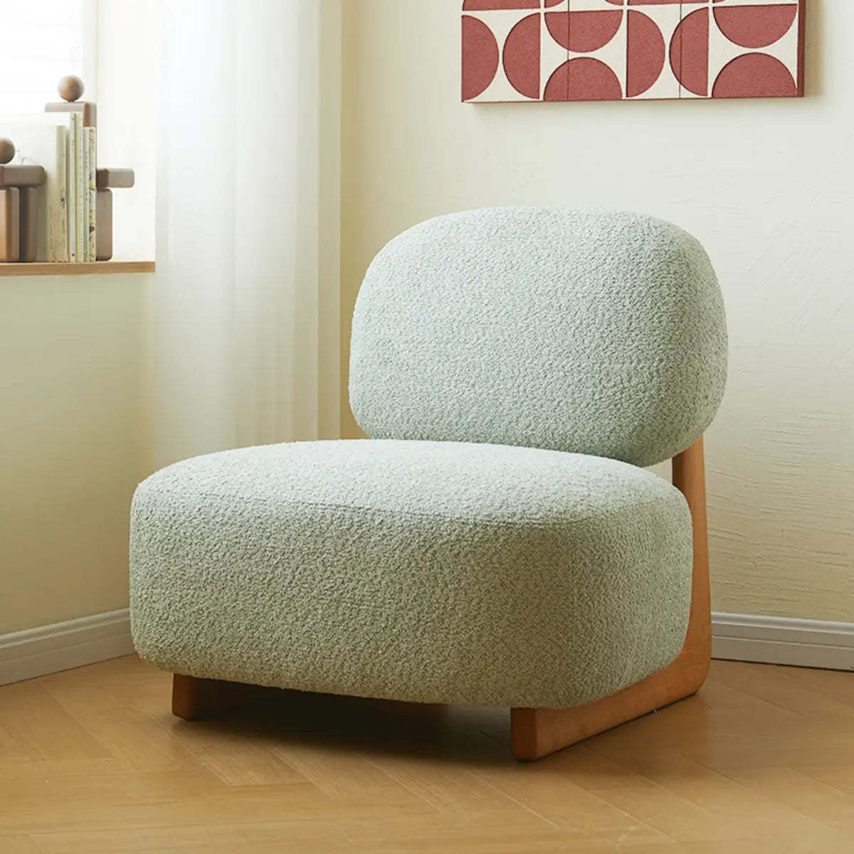 Alpaca Wool Biscuit Back Cherry Wood Sled Side Chair — Black / Yellow / Alpaca Wool
