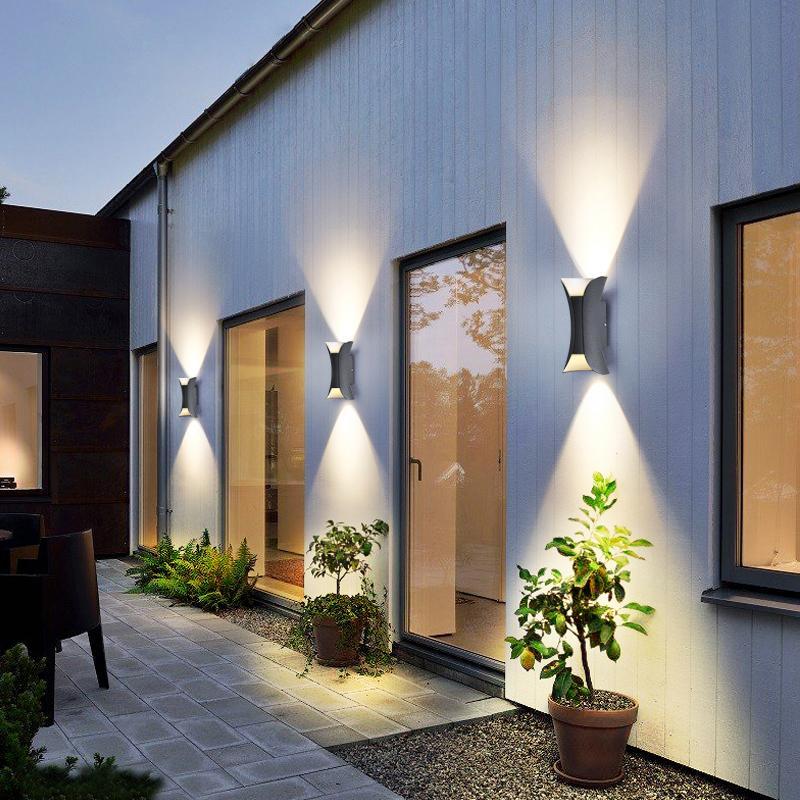 Curved LED Up and Down Lighting Waterproof Modern Outdoor Wall Lights-Lighom