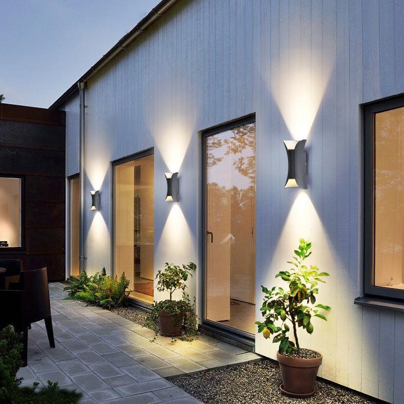 Curved LED Up and Down Lighting Waterproof Modern Outdoor Wall Lights-Lighom