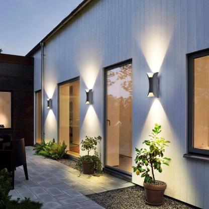 Curved LED Up and Down Lighting Waterproof Modern Outdoor Wall Lights-Lighom