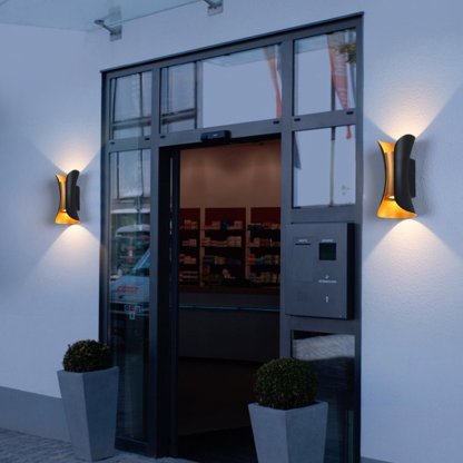 Curved LED Up and Down Lighting Waterproof Modern Outdoor Wall Lights-Lighom