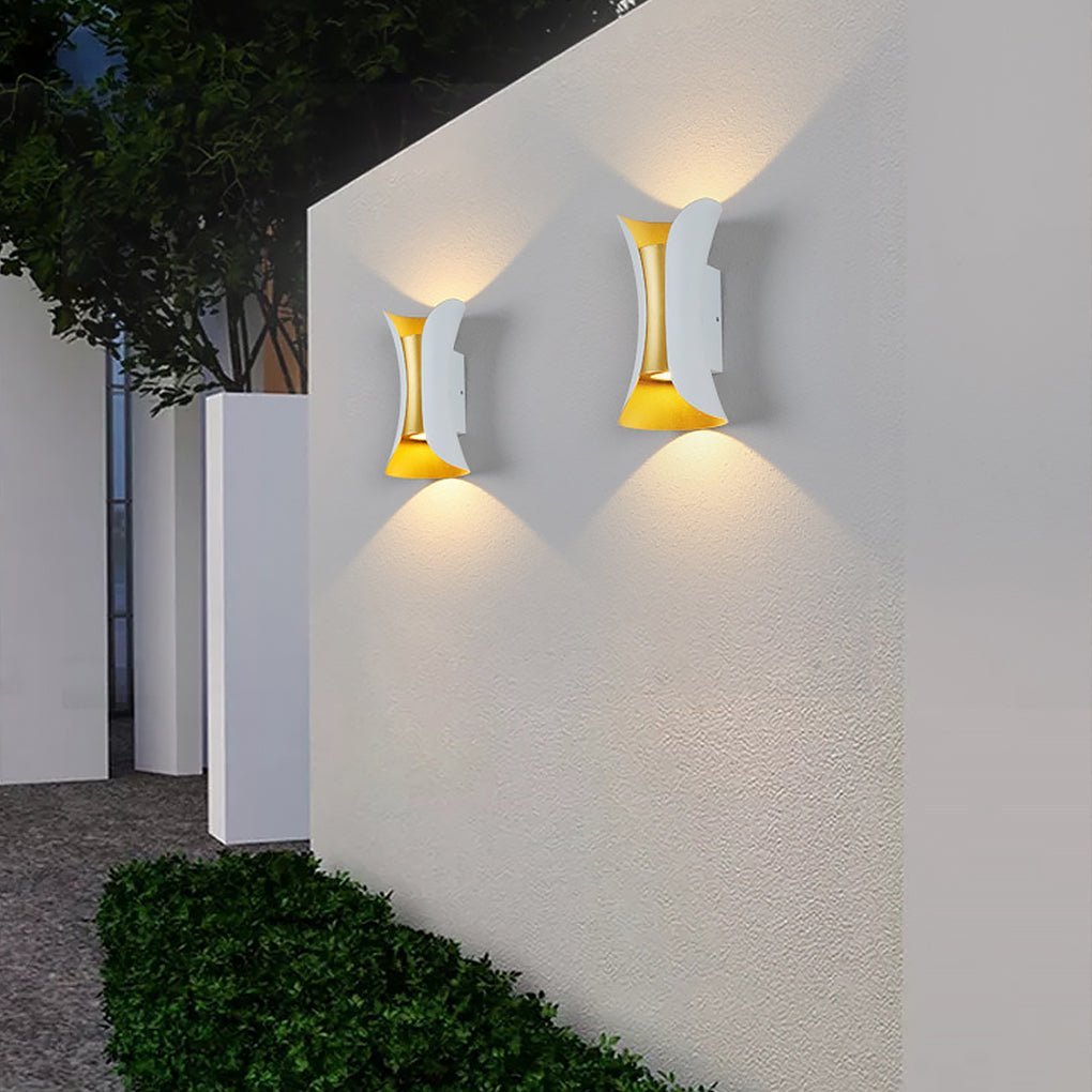 Curved LED Up and Down Lighting Waterproof Modern Outdoor Wall Lights-Lighom