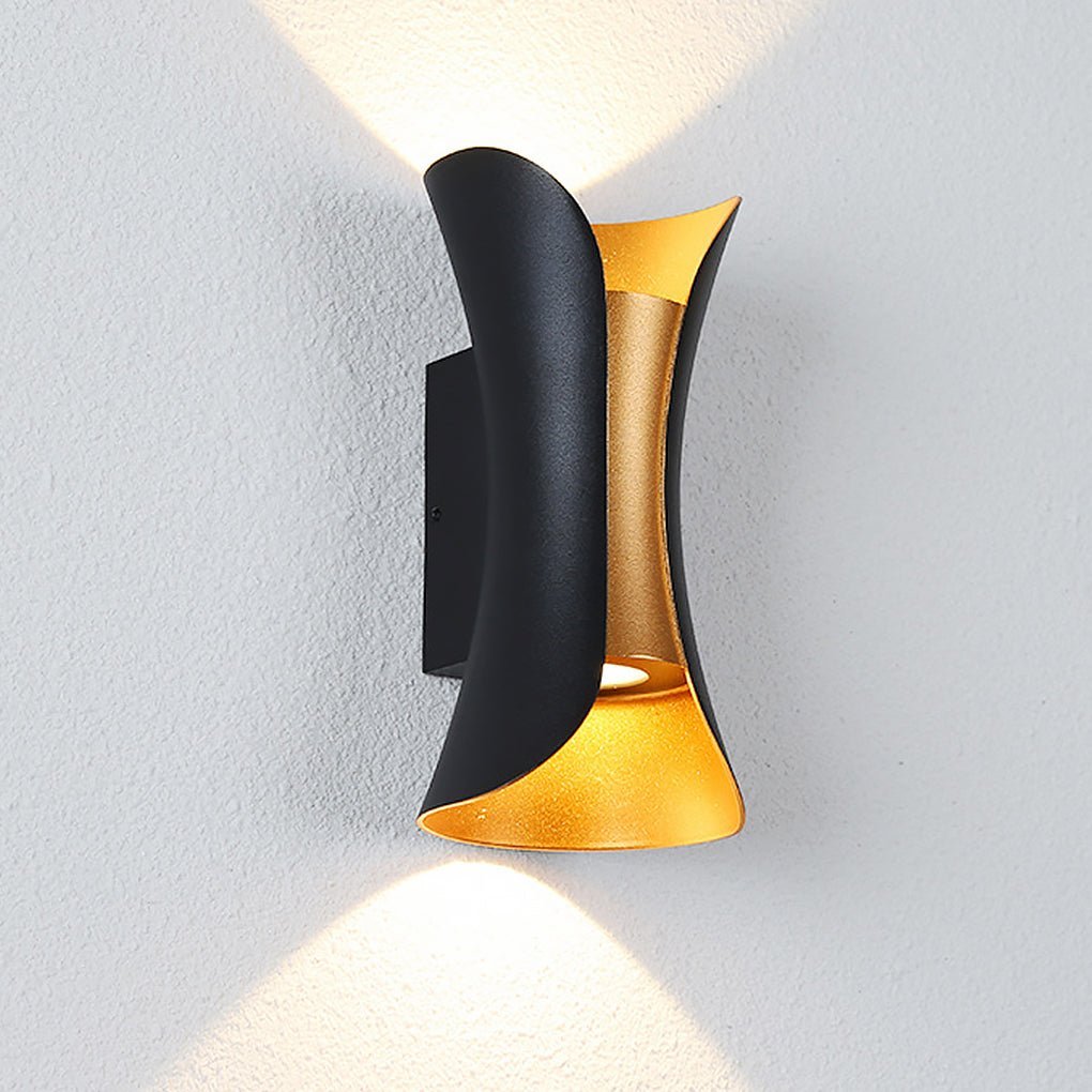 Curved LED Up and Down Lighting Waterproof Modern Outdoor Wall Lights-Lighom