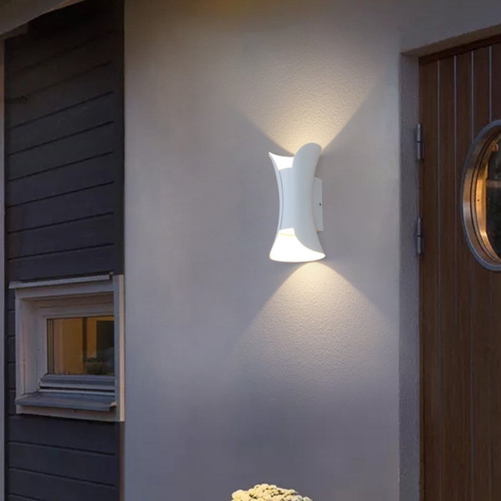 Curved LED Up and Down Lighting Waterproof Modern Outdoor Wall Lights-Lighom