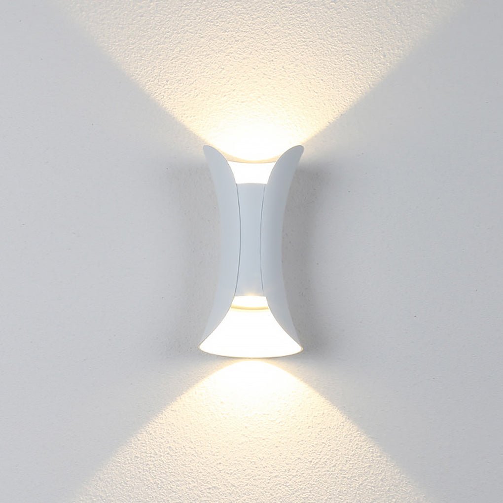 Curved LED Up and Down Lighting Waterproof Modern Outdoor Wall Lights-Lighom
