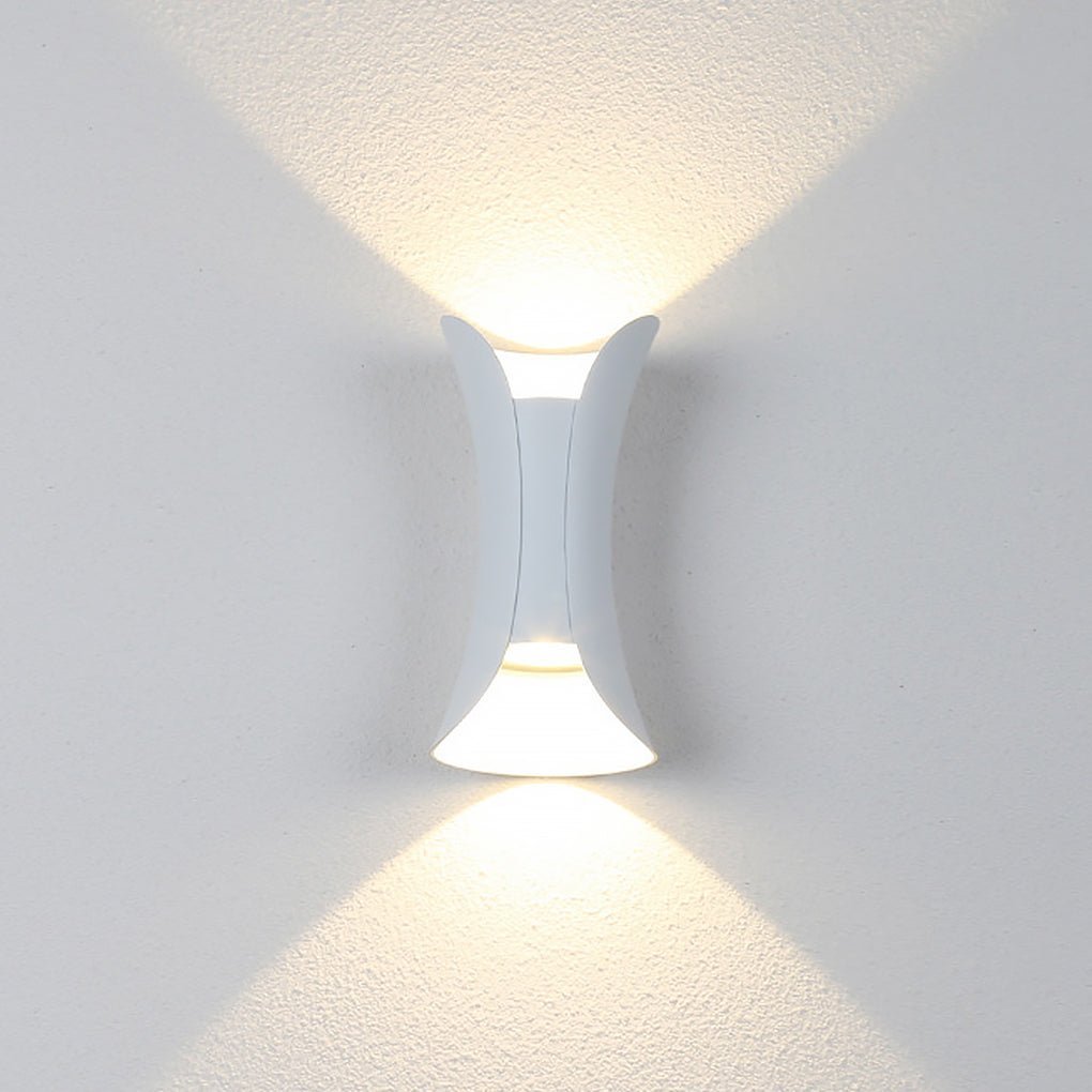 Curved LED Up and Down Lighting Waterproof Modern Outdoor Wall Lights-Lighom
