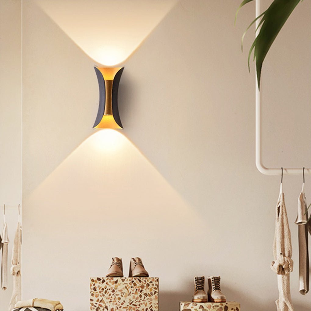 Curved LED Up and Down Lighting Waterproof Modern Outdoor Wall Lights-Lighom