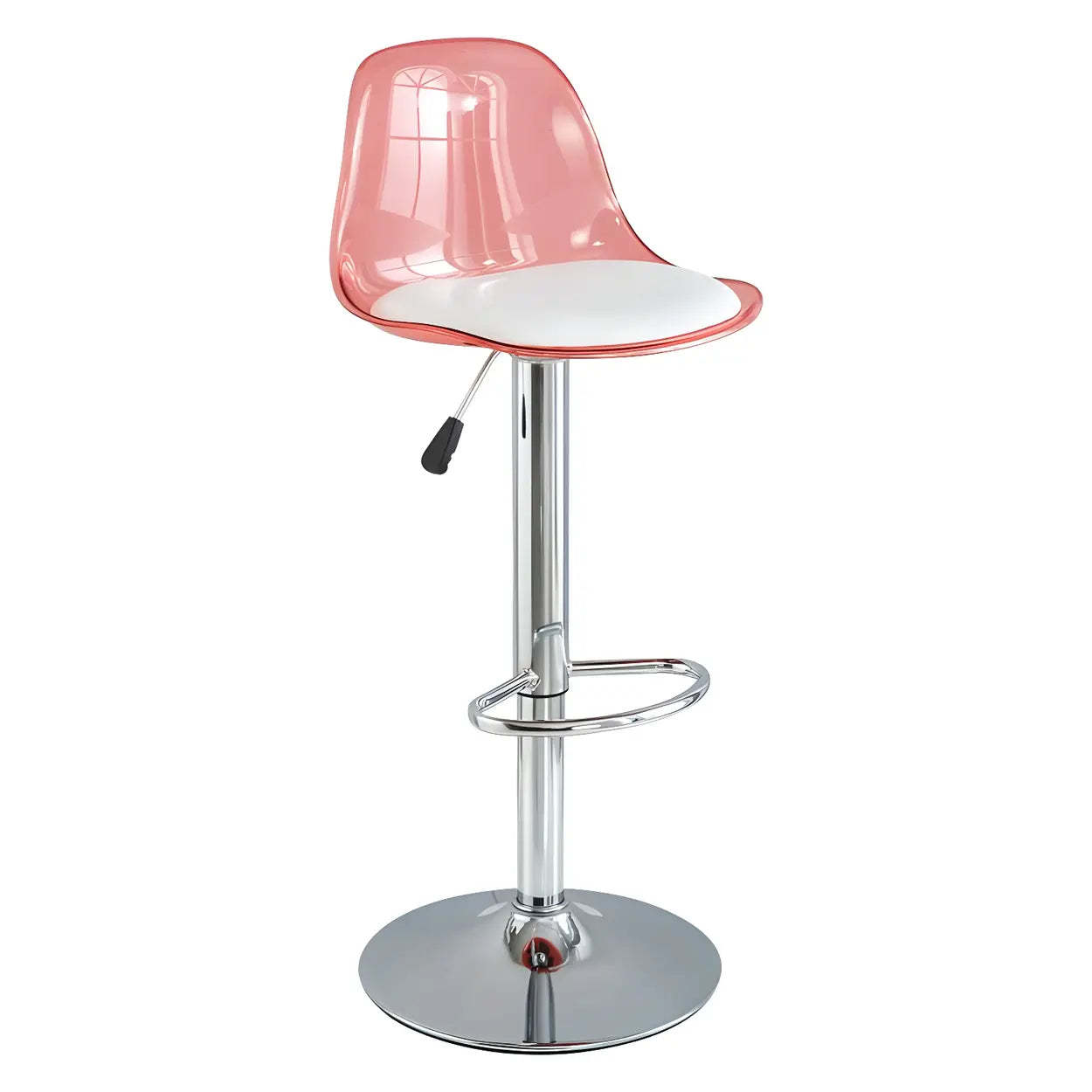 Amber Acrylic Adjustable Swivel Bar Stool