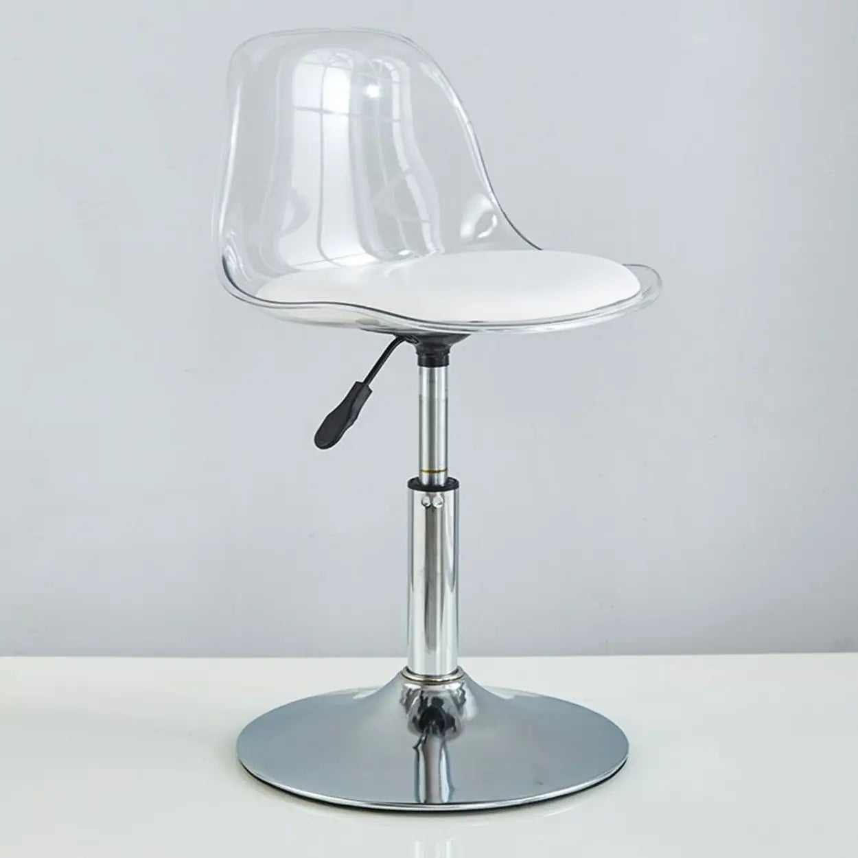 Amber Acrylic Adjustable Swivel Bar Stool