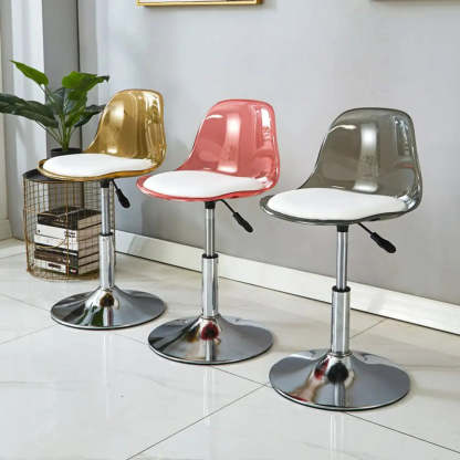 Amber Acrylic Adjustable Swivel Bar Stool