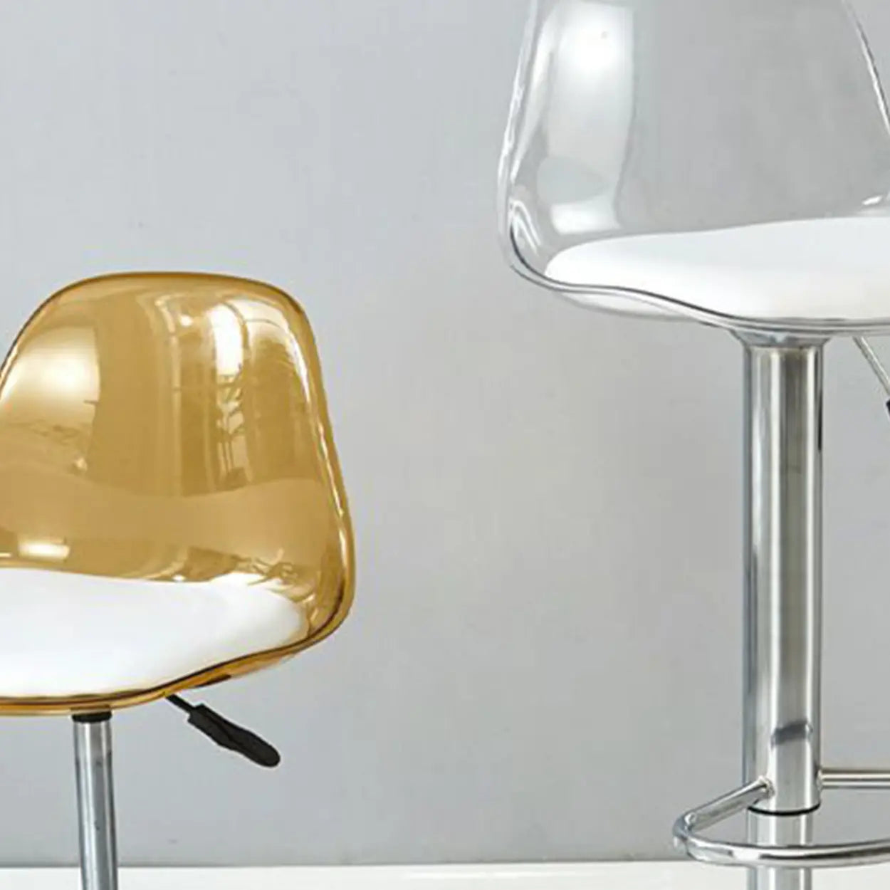 Amber Acrylic Adjustable Swivel Bar Stool