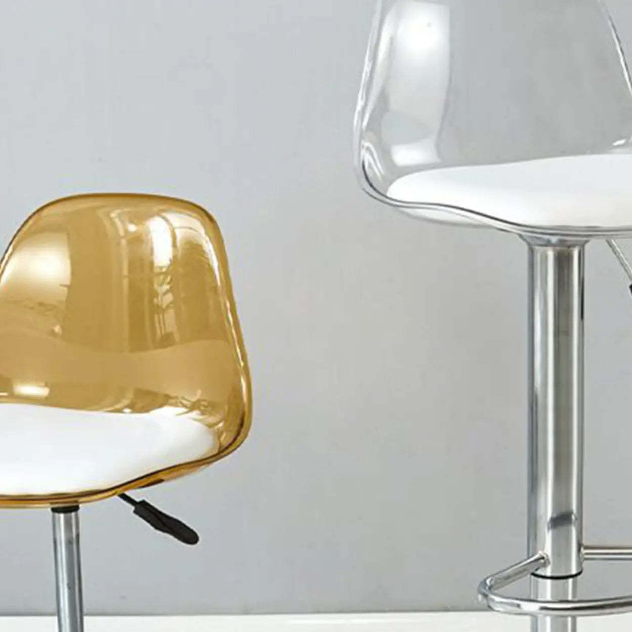 Amber Acrylic Adjustable Swivel Bar Stool