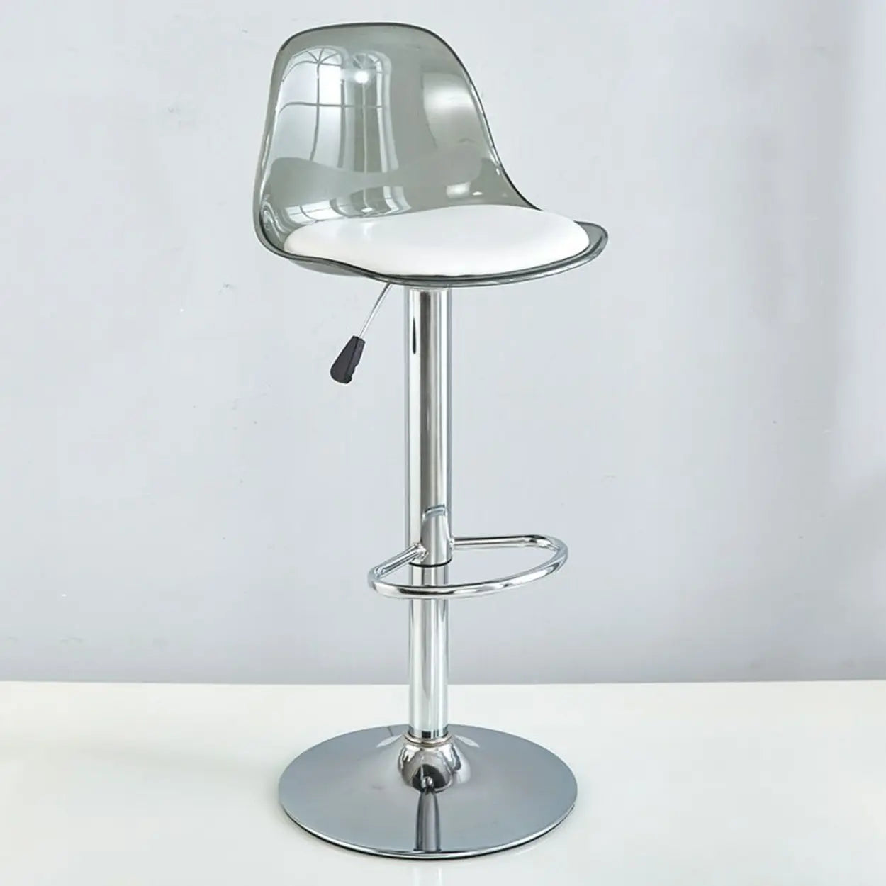 Amber Acrylic Adjustable Swivel Bar Stool — Amber
