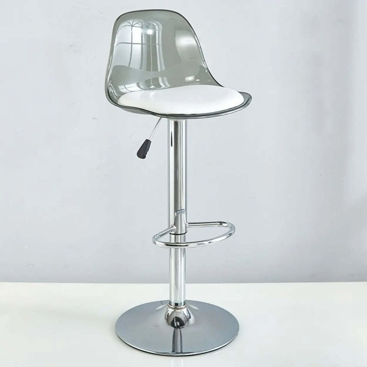 Amber Acrylic Adjustable Swivel Bar Stool — Amber