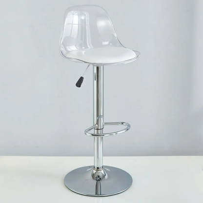 Amber Acrylic Adjustable Swivel Bar Stool — Grey