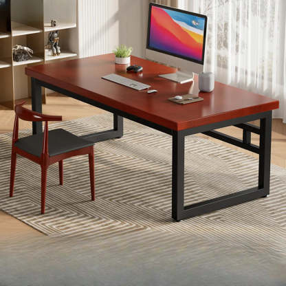 Amber Wood Butcher Block Sled Writing Desk — Black Walnut / Table Only