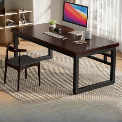 Amber Wood Butcher Block Sled Writing Desk — Amber / Table Only