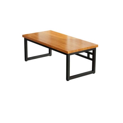Amber Wood Butcher Block Sled Writing Desk — Natural / Table Only