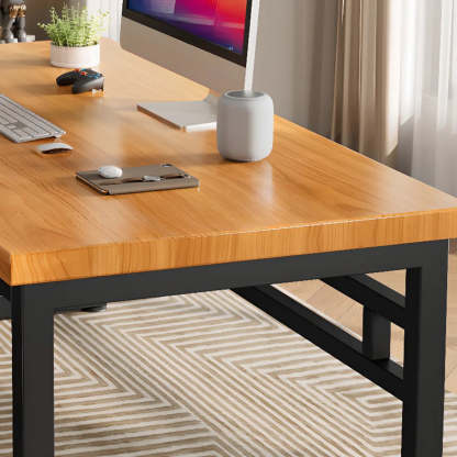 Amber Wood Butcher Block Sled Writing Desk — Black Walnut / Table Only