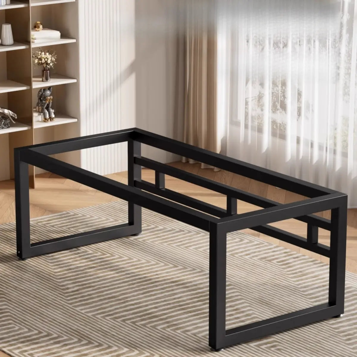 Amber Wood Butcher Block Sled Writing Desk — Amber / Table Only