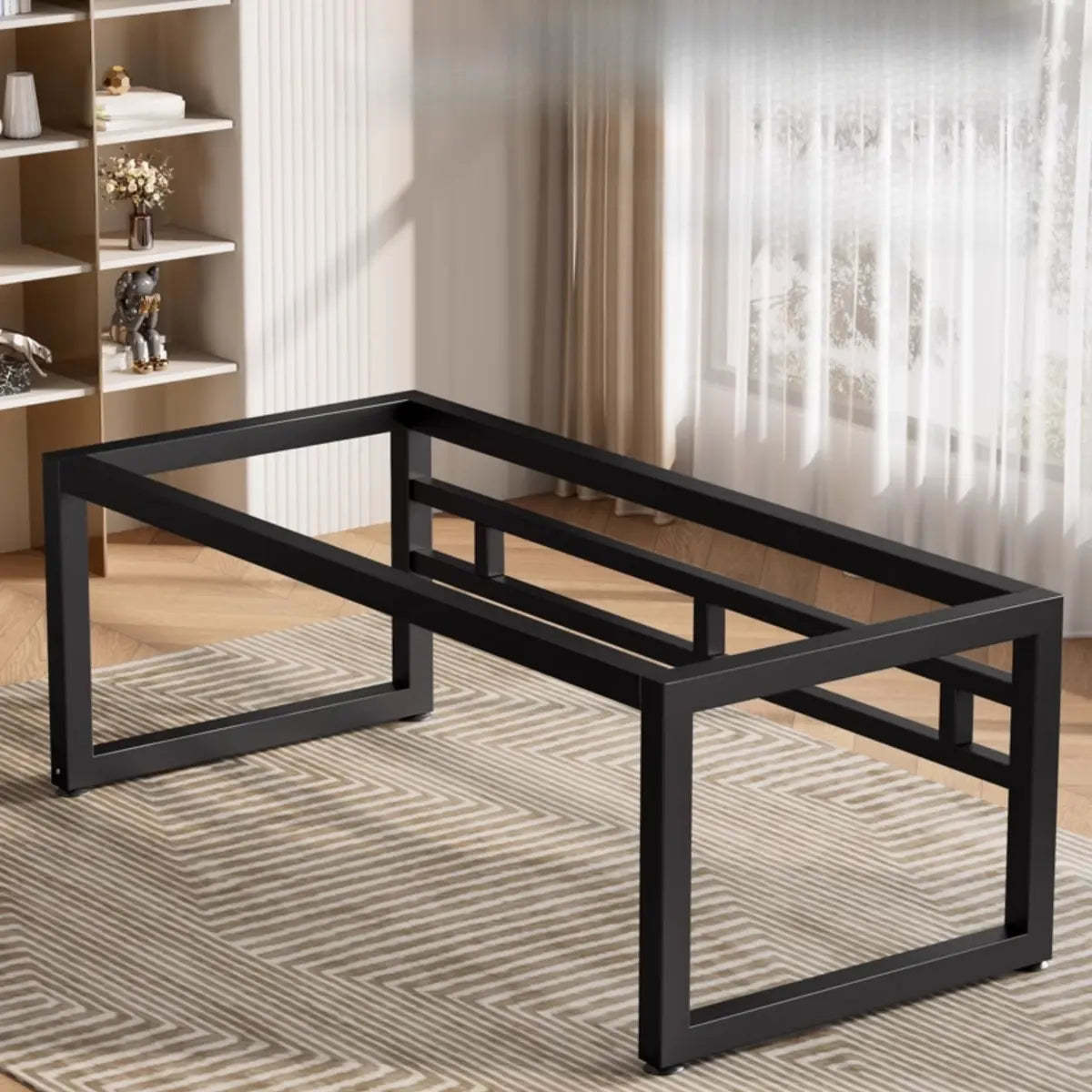 Amber Wood Butcher Block Sled Writing Desk — Amber / Table Only