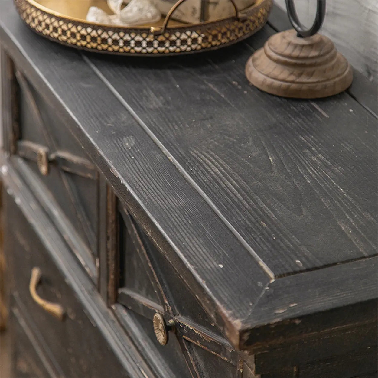 American Vintage Distressed Wood Buffet Sideboard