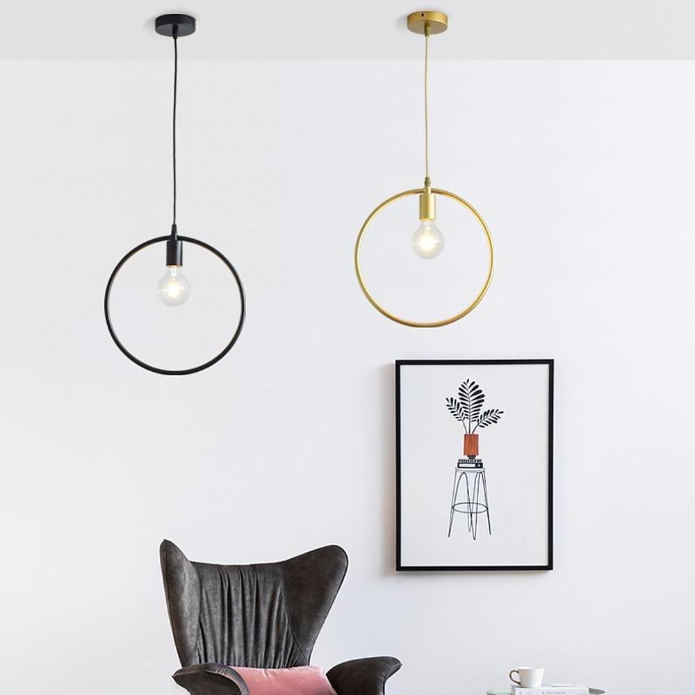 Metal Black and Gold Pendant Light Rounded Square Pendant Lighting-Lighom