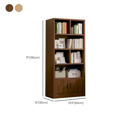 Antique Brown Reclaimed Wood Vertical Bookcase with Doors