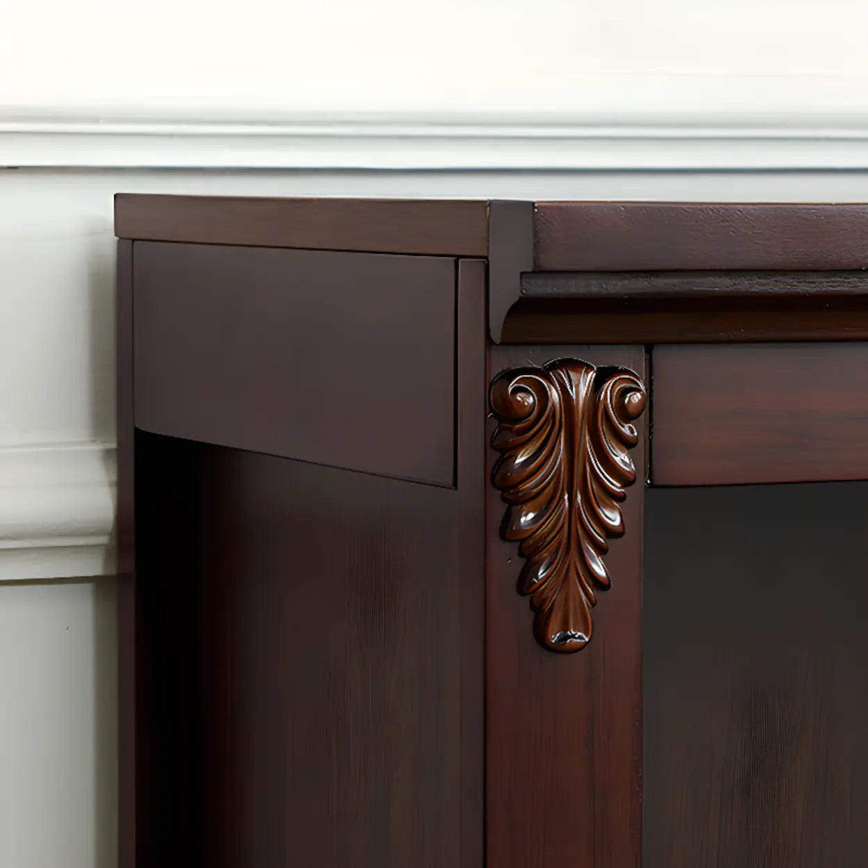 Antique Multi-Shelf Brown Wood Tall Bookcase — Natural Finish