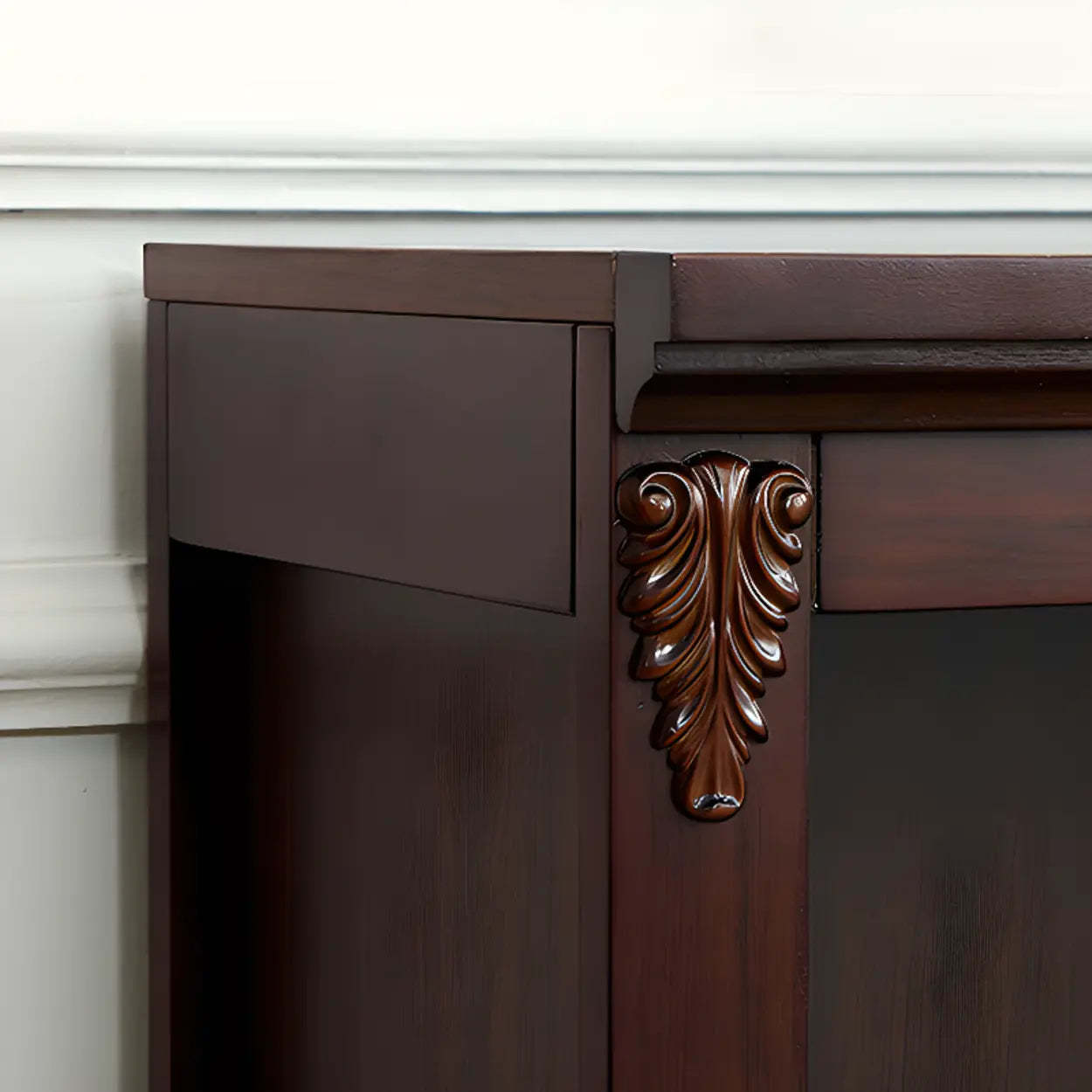 Antique Multi-Shelf Brown Wood Tall Bookcase — Natural Finish