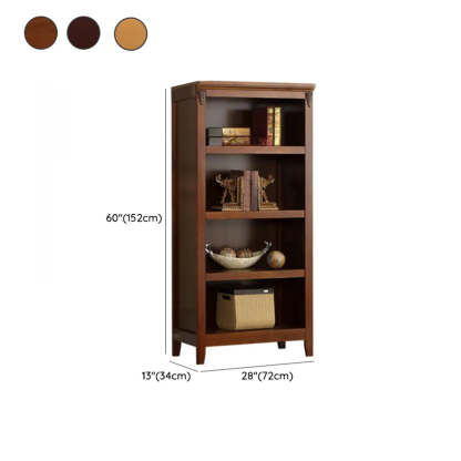 Antique Multi-Shelf Brown Wood Tall Bookcase