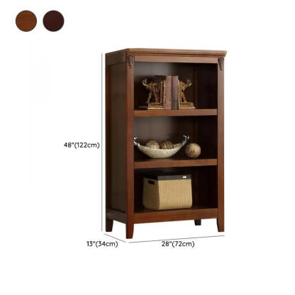 Antique Multi-Shelf Brown Wood Tall Bookcase