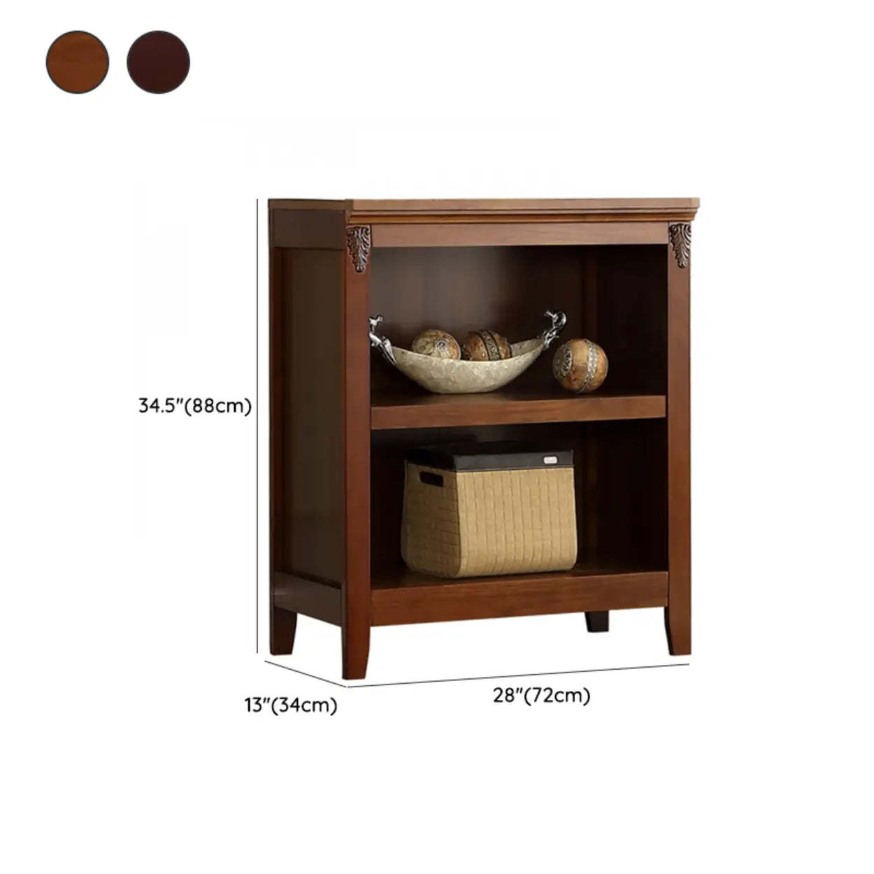 Antique Multi-Shelf Brown Wood Tall Bookcase