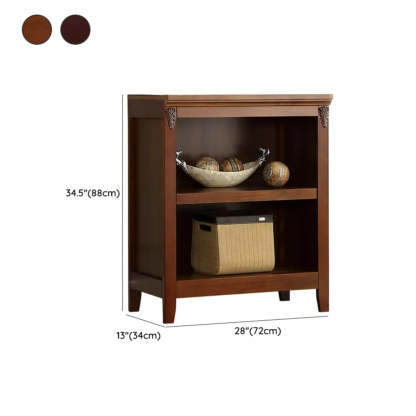 Antique Multi-Shelf Brown Wood Tall Bookcase