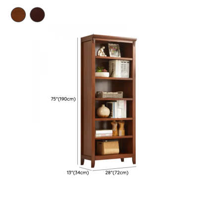 Antique Multi-Shelf Brown Wood Tall Bookcase