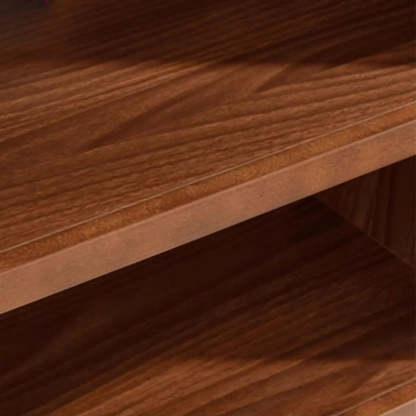 Antique Multi-Shelf Brown Wood Tall Bookcase — Light Walnut