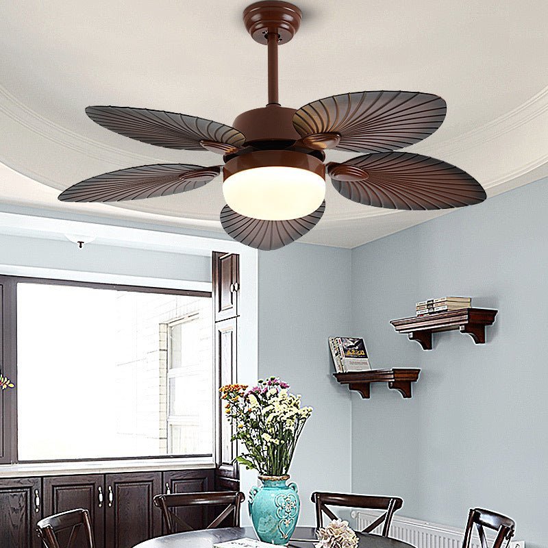 Antique Retro Led Three Color Dimming Ceiling Fan Lamp with Remote Control-Lighom